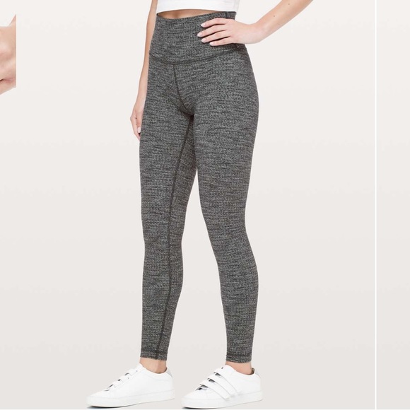 lululemon athletica Pants - Lululemon Highrise Wunder Under 28” cozy knit heather black